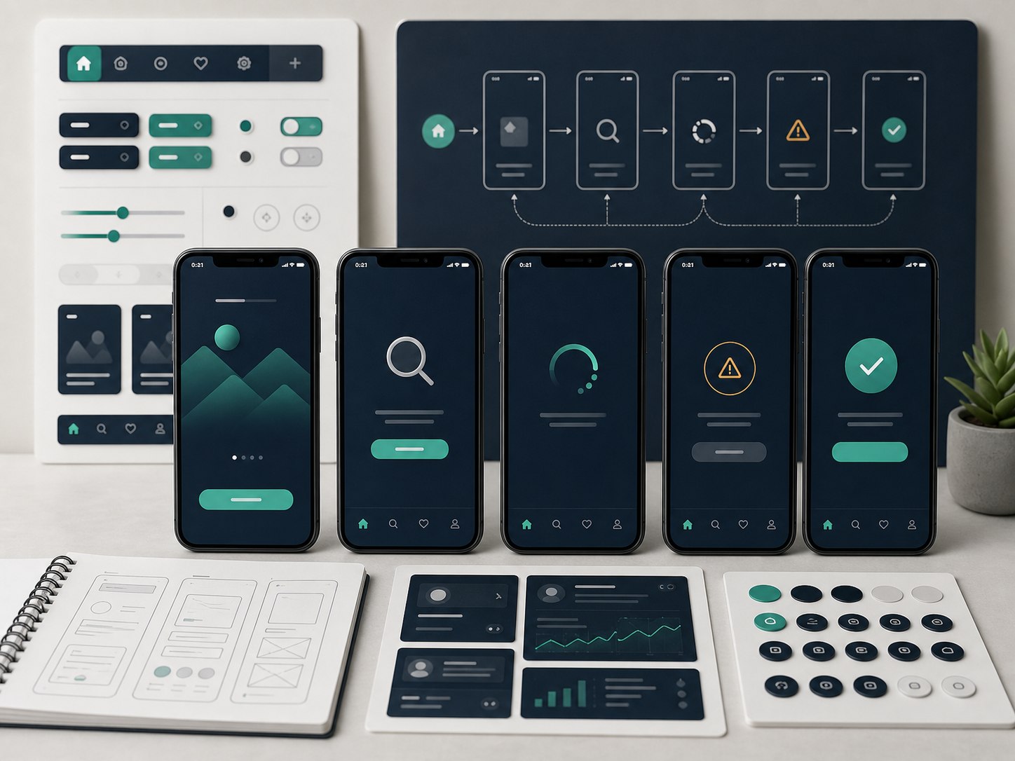Mobile app UI system and screen template planning