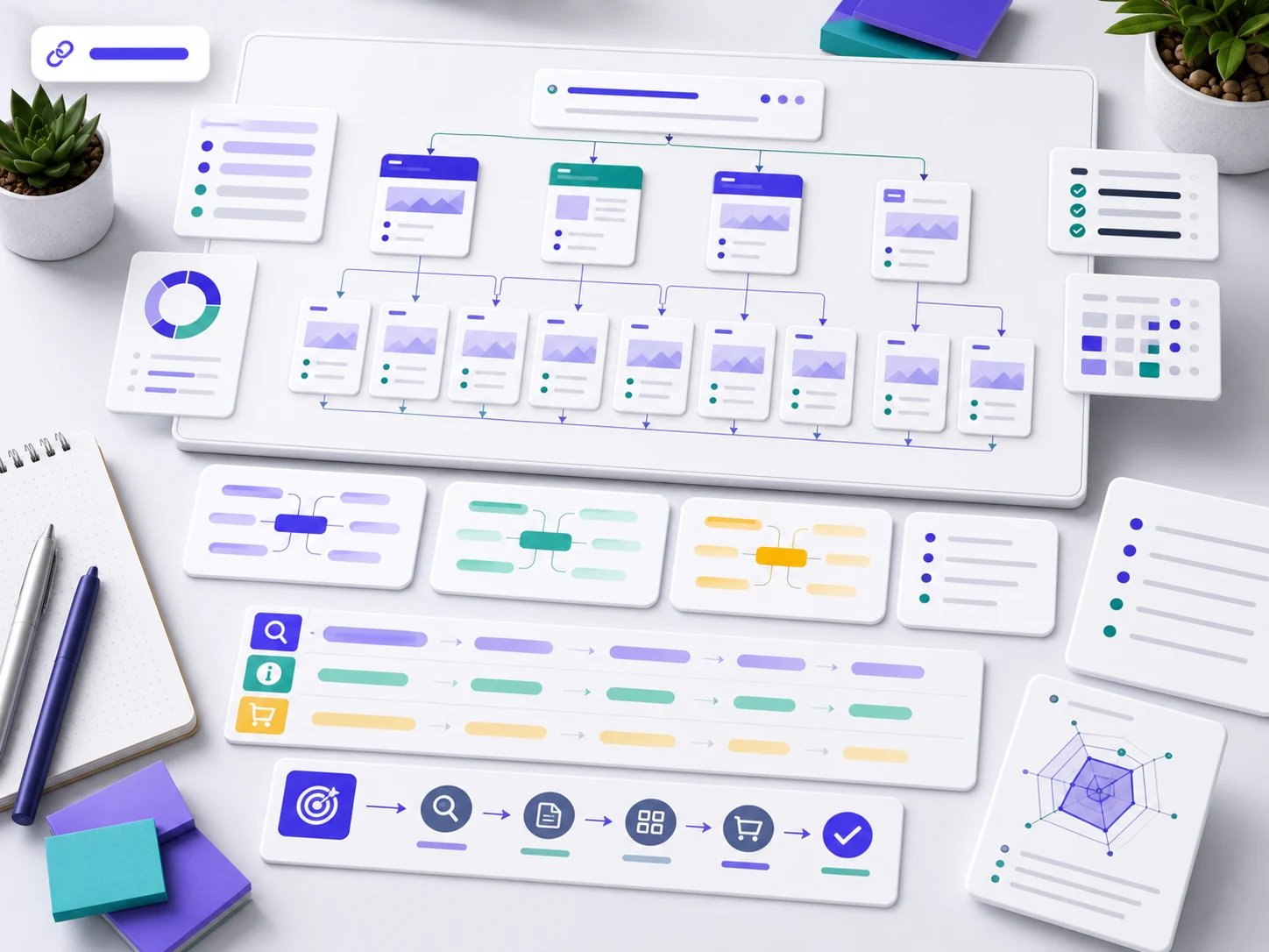 SEO page map and content planning board
