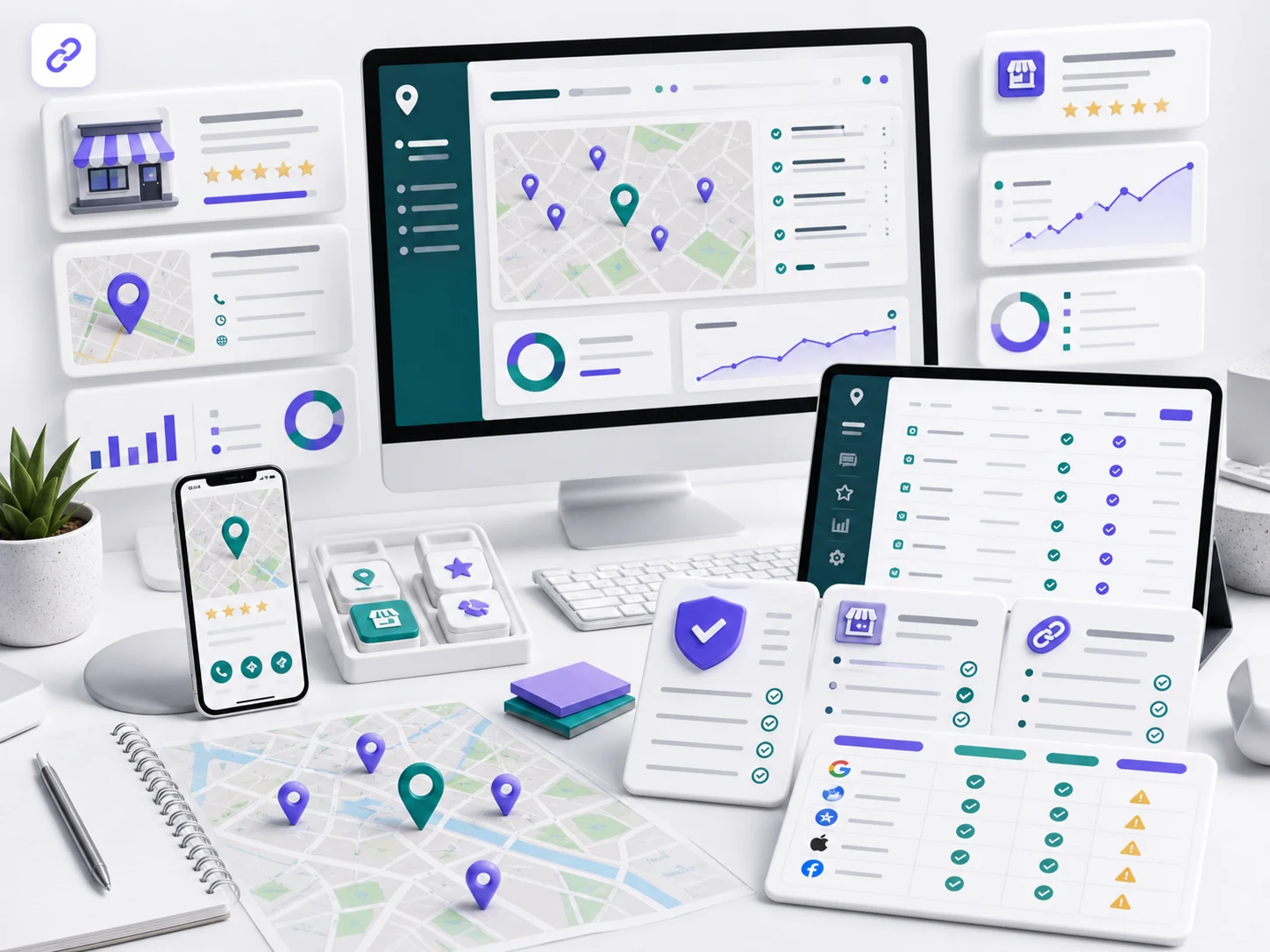 Business website pages prepared for local SEO visibility