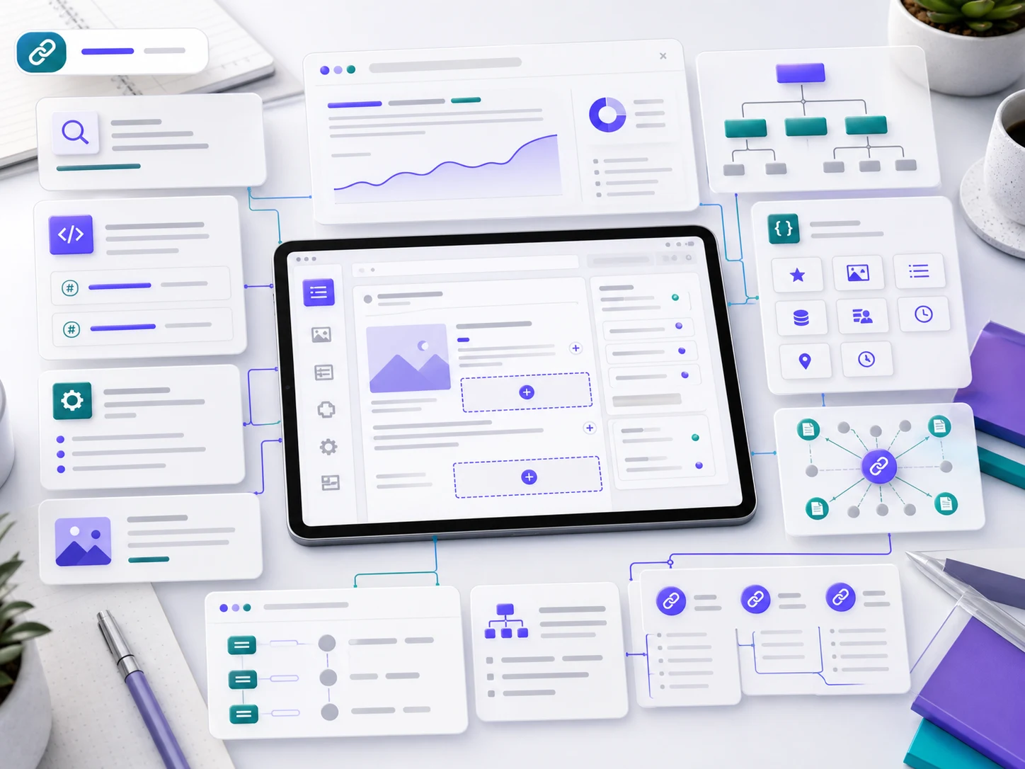 Metadata, structured content, and publishing workflow mockup
