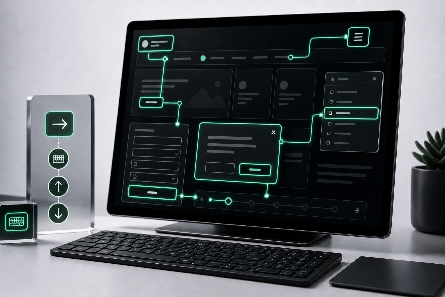 Keyboard focus path testing across interface states