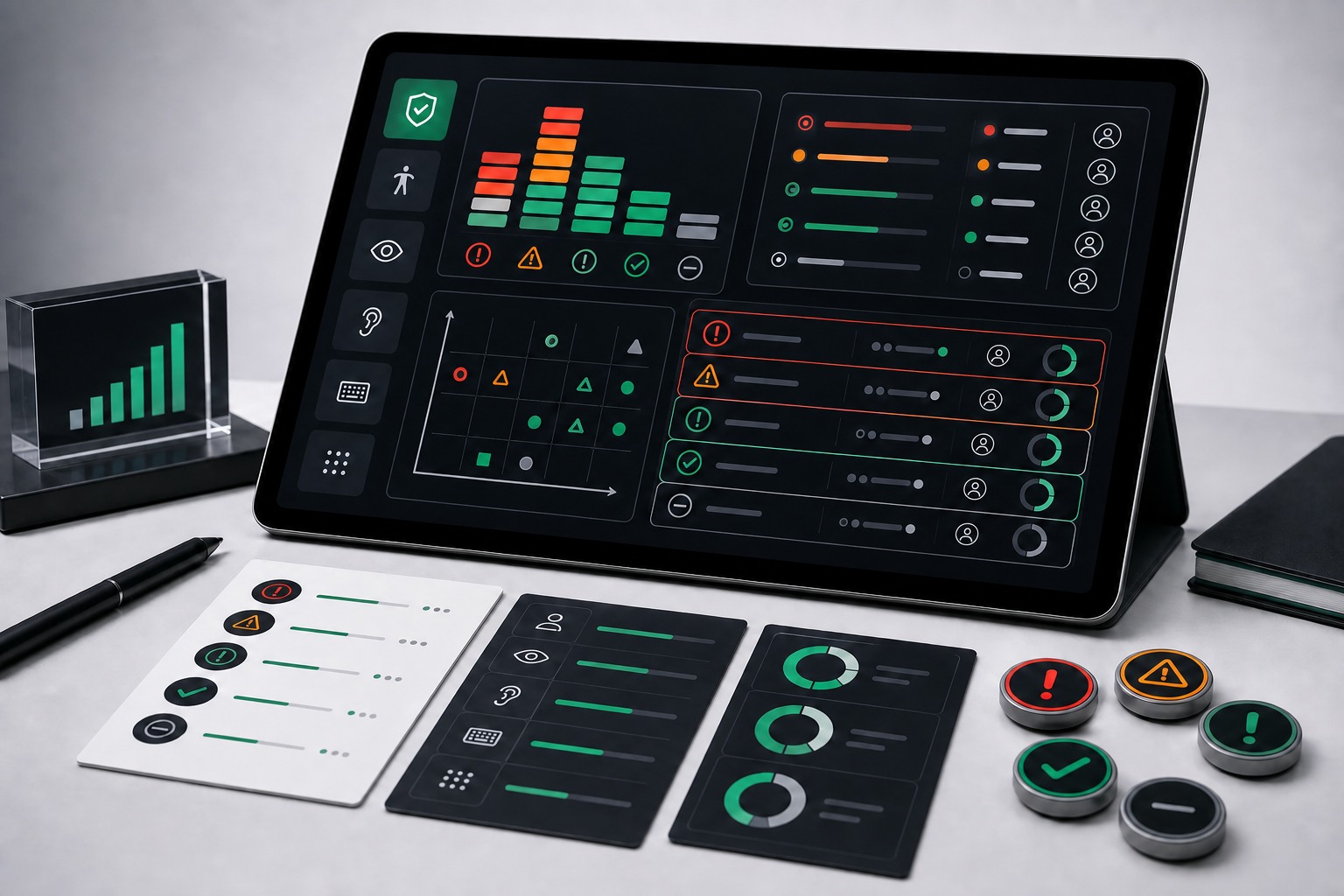 Risk-ranked accessibility findings dashboard