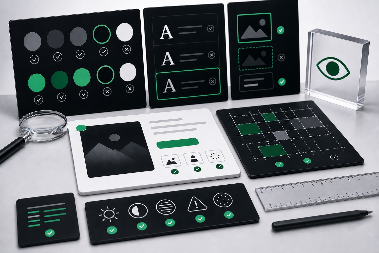 Visual contrast and content barrier review board
