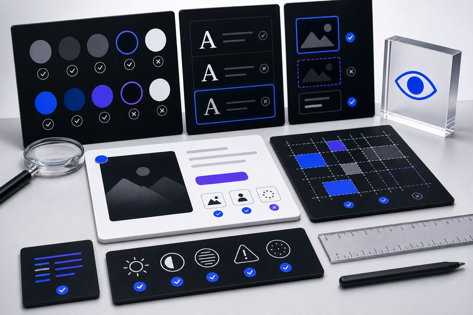 Visual contrast and content barrier review board