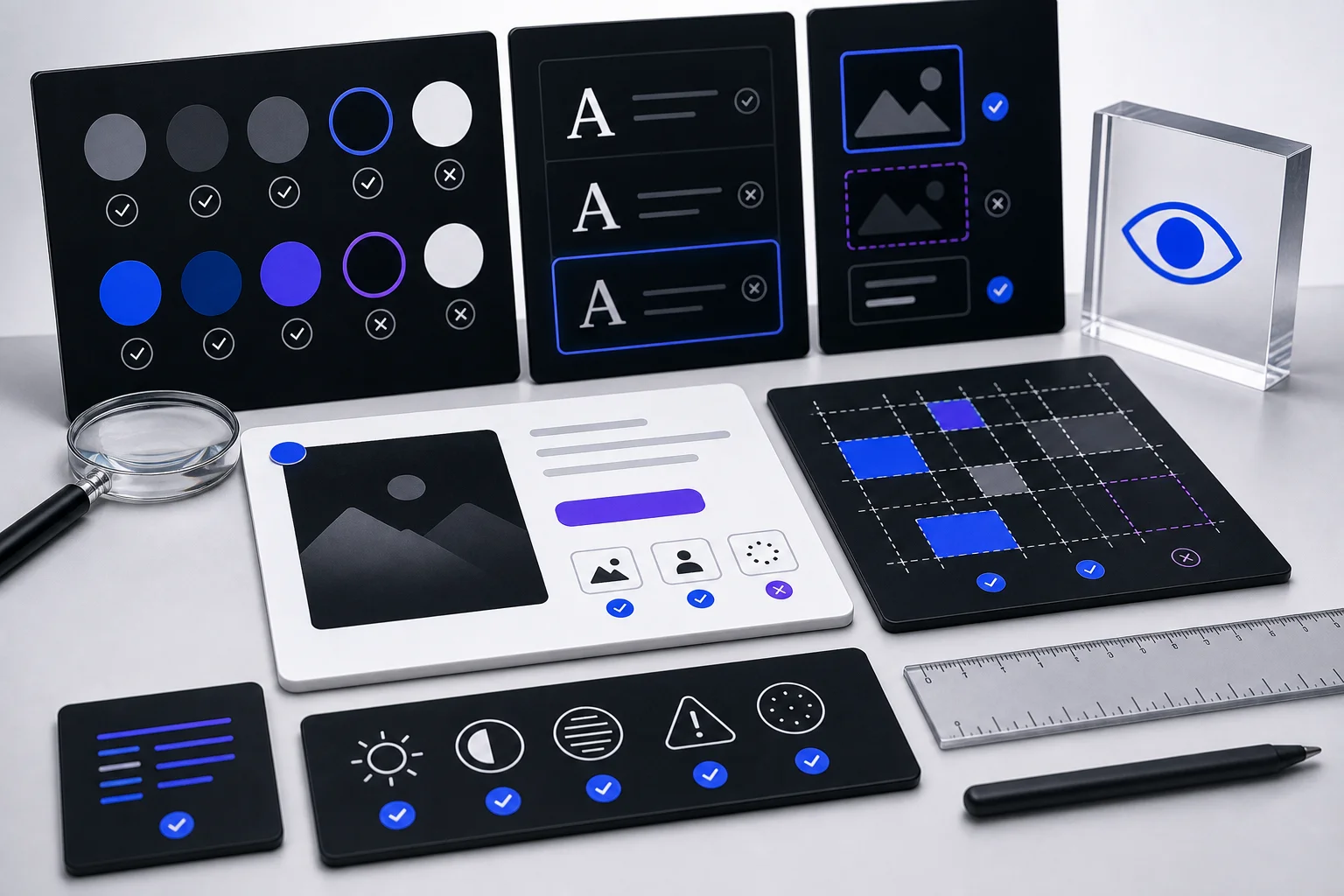 Visual contrast and content barrier review board